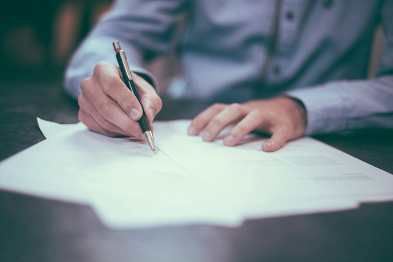 Signing new client agreement